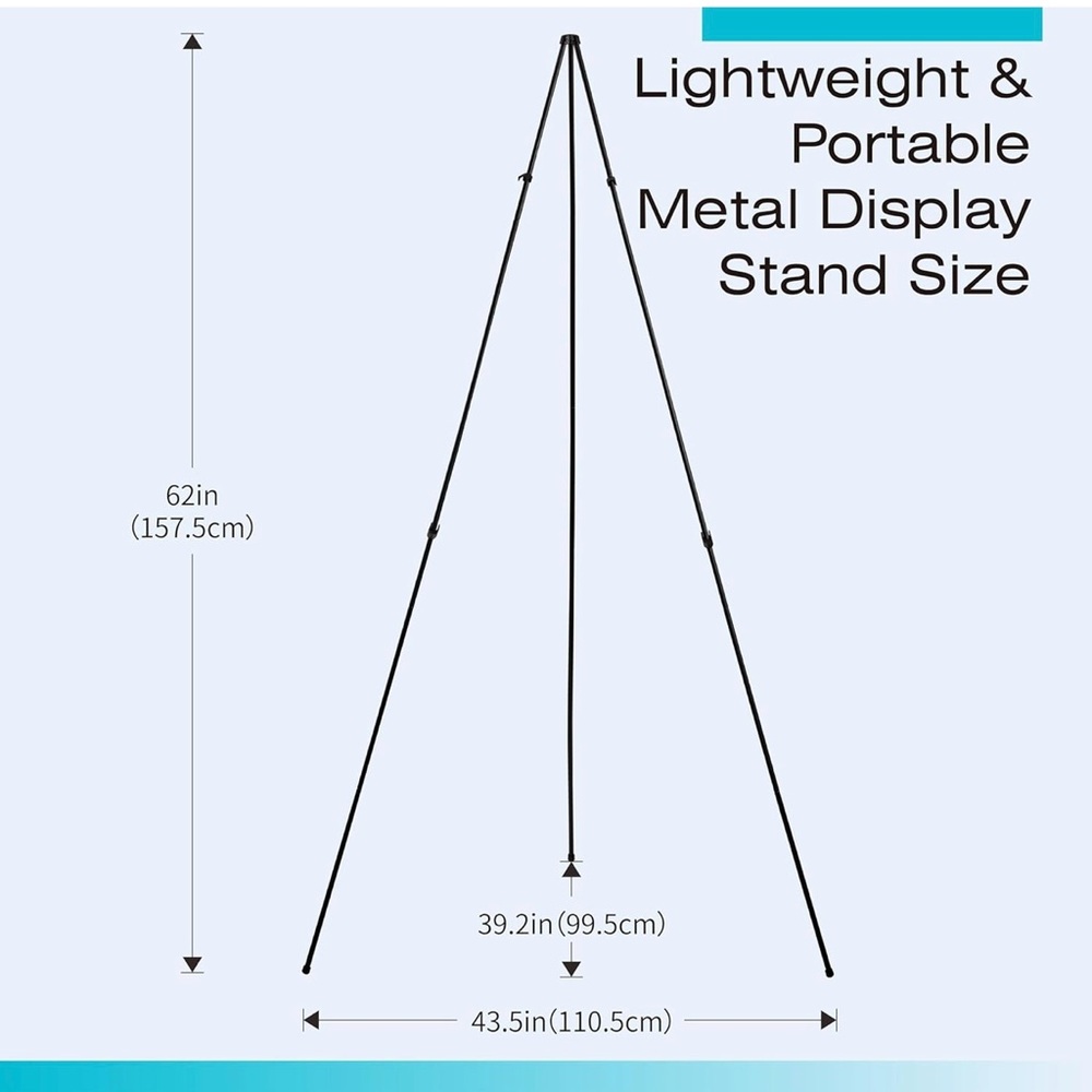 Black Portable Foldable Easel Stand - Picture 4 of 5